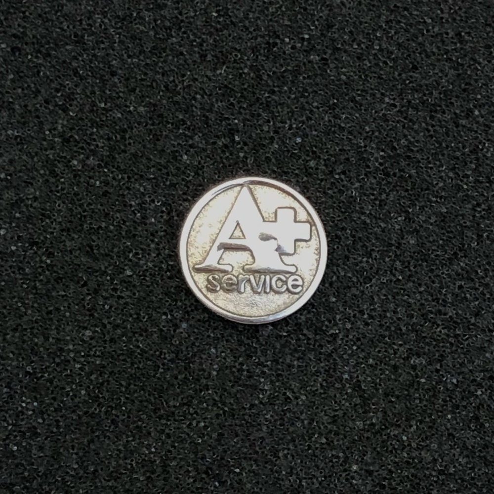Vintage A+ Service Silver Lapel Pin